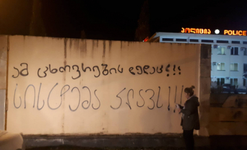 ზუგდიდში გუბერნიისა და პოლიციის შენობებთან "ამ ცხოვრების დედაც" მიაწერეს