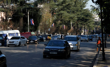ზუგდიდში საქართველოს და ევროკავშირის დროშები აღმართეს